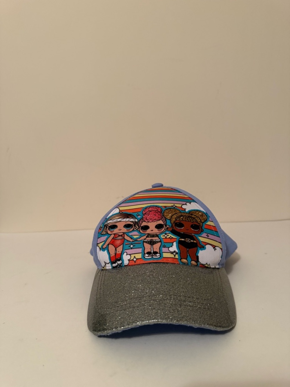 L.O.L. Surprise! Blue Cap with Rainbow Graphic and Silver Glitter Brim